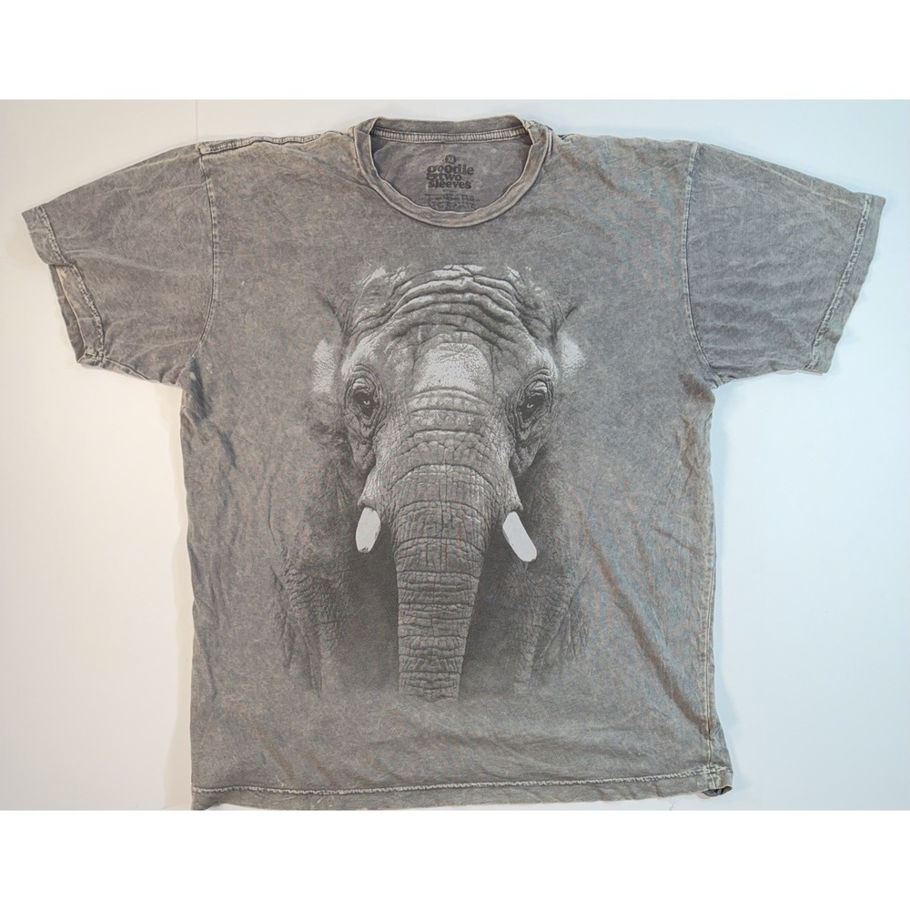 Elephant Graphic T Shirt XL Gray Goodie Two Sleeves Animal Tee